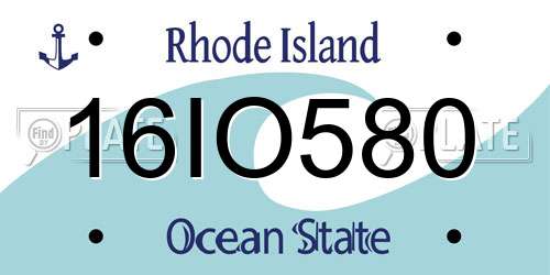 16IO580 Rhode Island License Plate