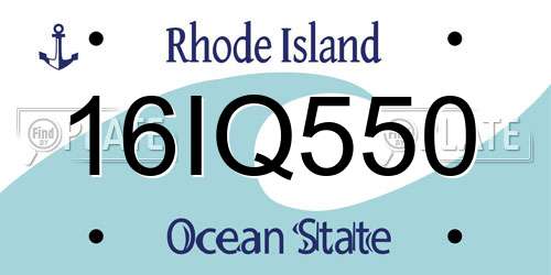 16IQ550 Rhode Island License Plate