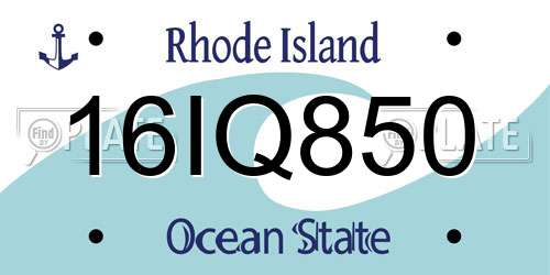 16IQ850 Rhode Island License Plate