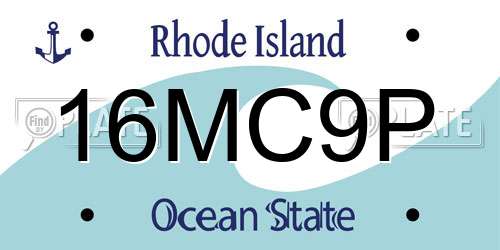 16MC9P Rhode Island License Plate