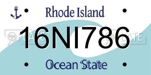 16NI786 Rhode Island License Plate