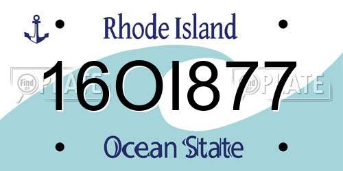 16OI877 Rhode Island License Plate
