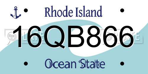 16QB866 Rhode Island License Plate