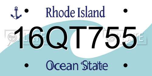 16QT755 Rhode Island License Plate