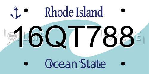 16QT788 Rhode Island License Plate