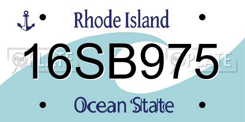 16SB975 Rhode Island License Plate