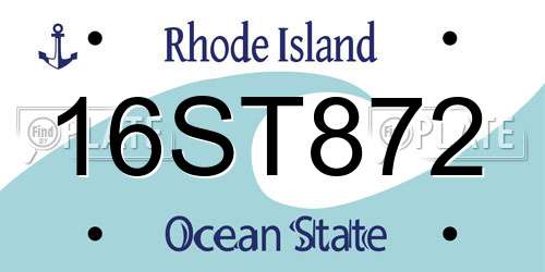 16ST872 Rhode Island License Plate