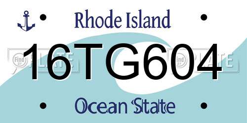 16TG604 Rhode Island License Plate