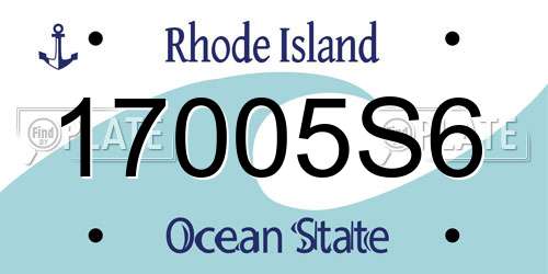 17005S6 Rhode Island License Plate