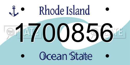 1700856 Rhode Island License Plate