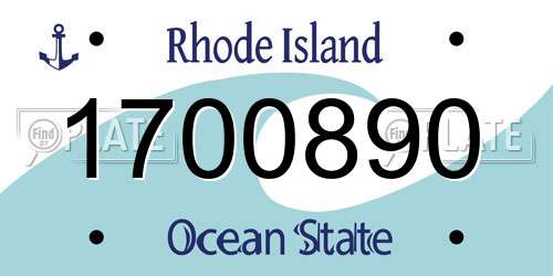 1700890 Rhode Island License Plate