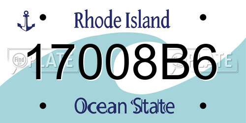 17008B6 Rhode Island License Plate