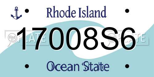 17008S6 Rhode Island License Plate