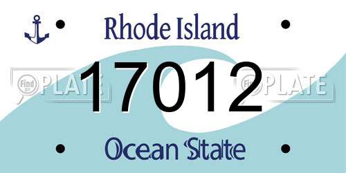 17012 Rhode Island License Plate