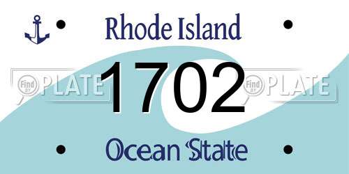 1702 Rhode Island License Plate