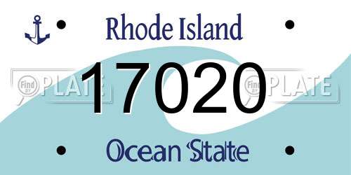 17020 Rhode Island License Plate