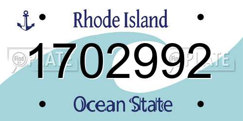 1702992 Rhode Island License Plate