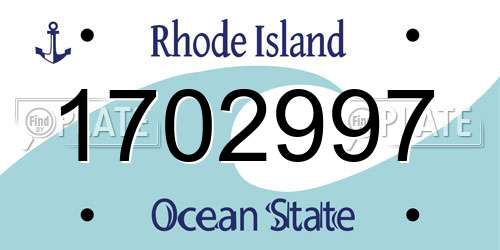 1702997 Rhode Island License Plate
