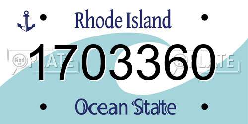 1703360 Rhode Island License Plate