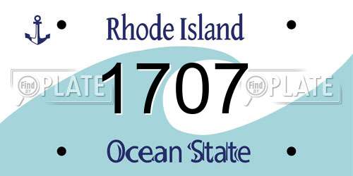 1707 Rhode Island License Plate