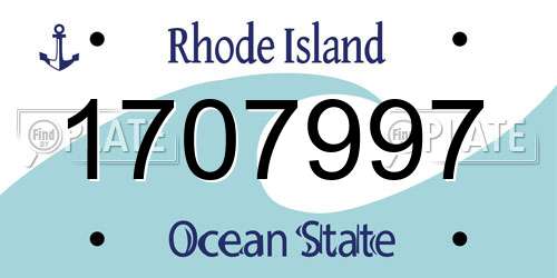 1707997 Rhode Island License Plate