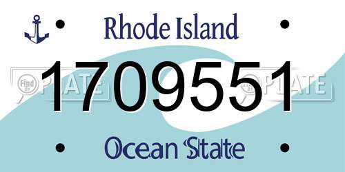 1709551 Rhode Island License Plate