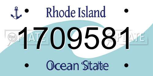 1709581 Rhode Island License Plate