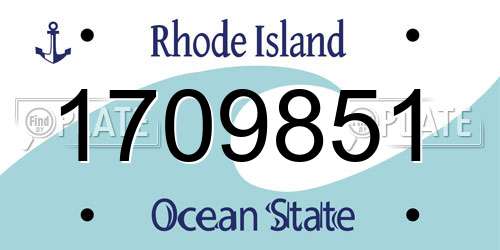 1709851 Rhode Island License Plate