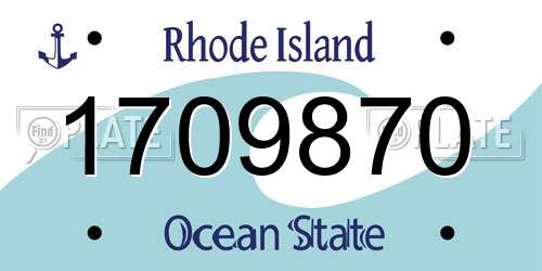 1709870 Rhode Island License Plate