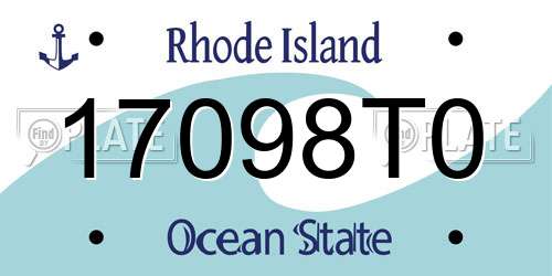 17098T0 Rhode Island License Plate