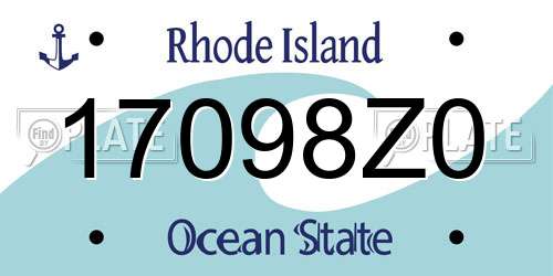 17098Z0 Rhode Island License Plate