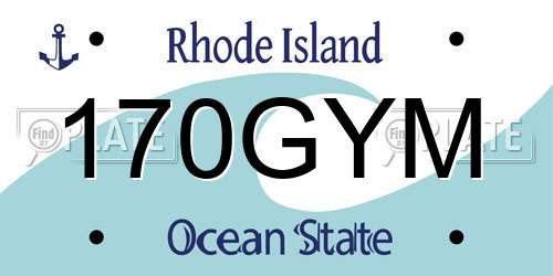 170GYM Rhode Island License Plate