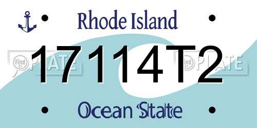 17114T2 Rhode Island License Plate