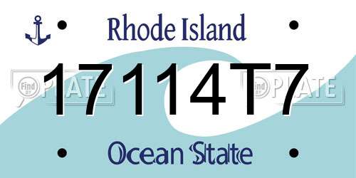 17114T7 Rhode Island License Plate