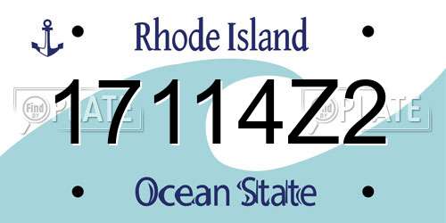 17114Z2 Rhode Island License Plate