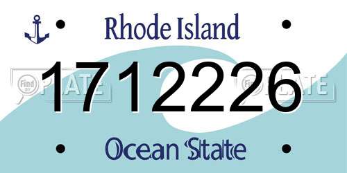 1712226 Rhode Island License Plate