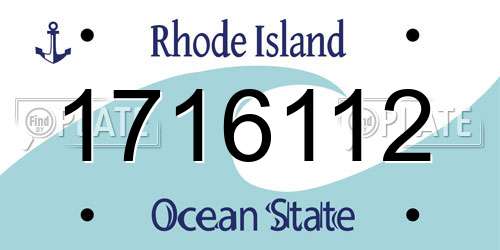 1716112 Rhode Island License Plate