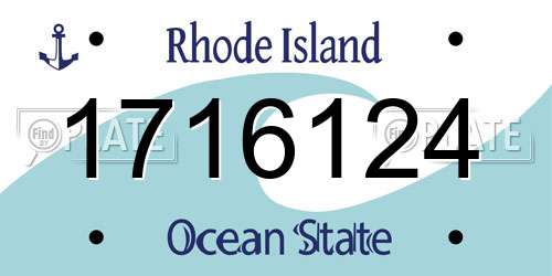 1716124 Rhode Island License Plate