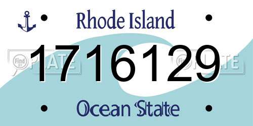 1716129 Rhode Island License Plate