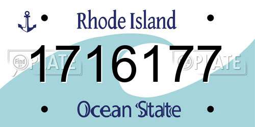 1716177 Rhode Island License Plate