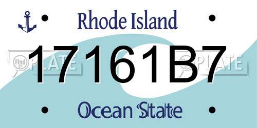17161B7 Rhode Island License Plate
