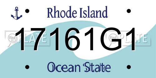 17161G1 Rhode Island License Plate