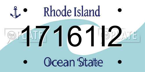 17161I2 Rhode Island License Plate