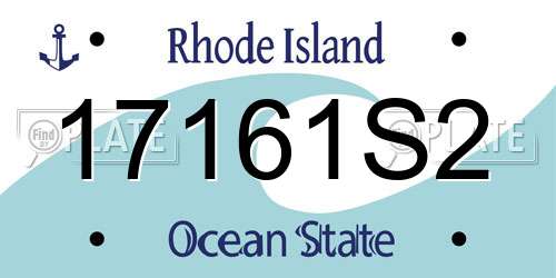 17161S2 Rhode Island License Plate