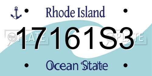 17161S3 Rhode Island License Plate