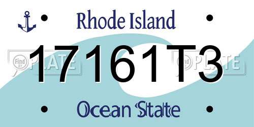 17161T3 Rhode Island License Plate