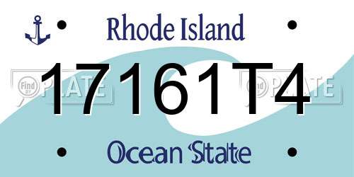 17161T4 Rhode Island License Plate