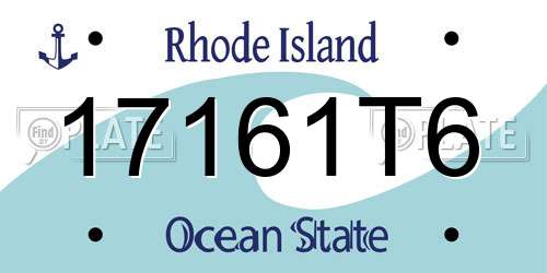 17161T6 Rhode Island License Plate