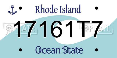17161T7 Rhode Island License Plate