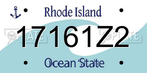 17161Z2 Rhode Island License Plate